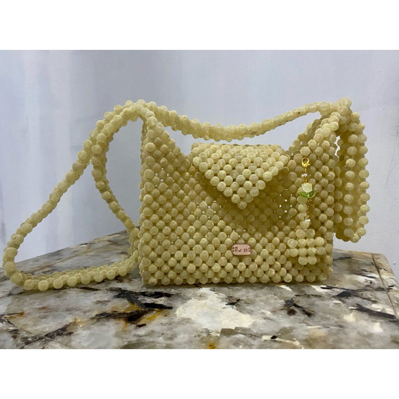 tas mote bludru / tas manik manik tali bisa di sesuaikan panjang/pendek