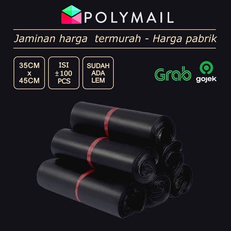 

POLYMAILER 1PCS 35x5CM HITAM GLOSSY PLASTIK PACKING ART Q4L4