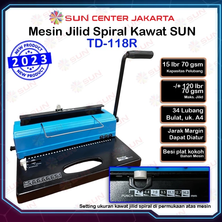 

Mesin Jilid Spiral Kawat A4 TD13 TD13 TD118R ART Y6O3