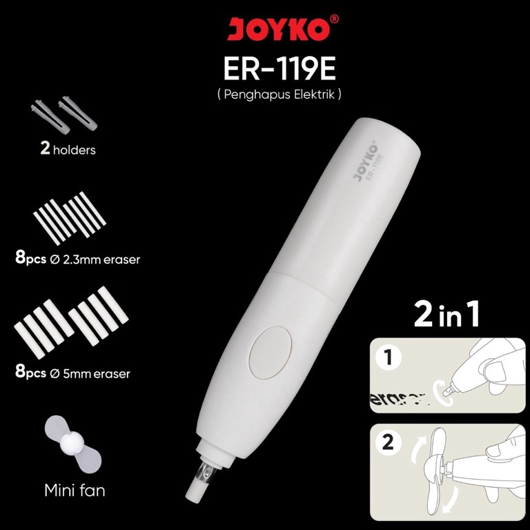 

Penghapus Elektrik Joyko Electric Eraser 2 in 1 1 pcs ART N3S9