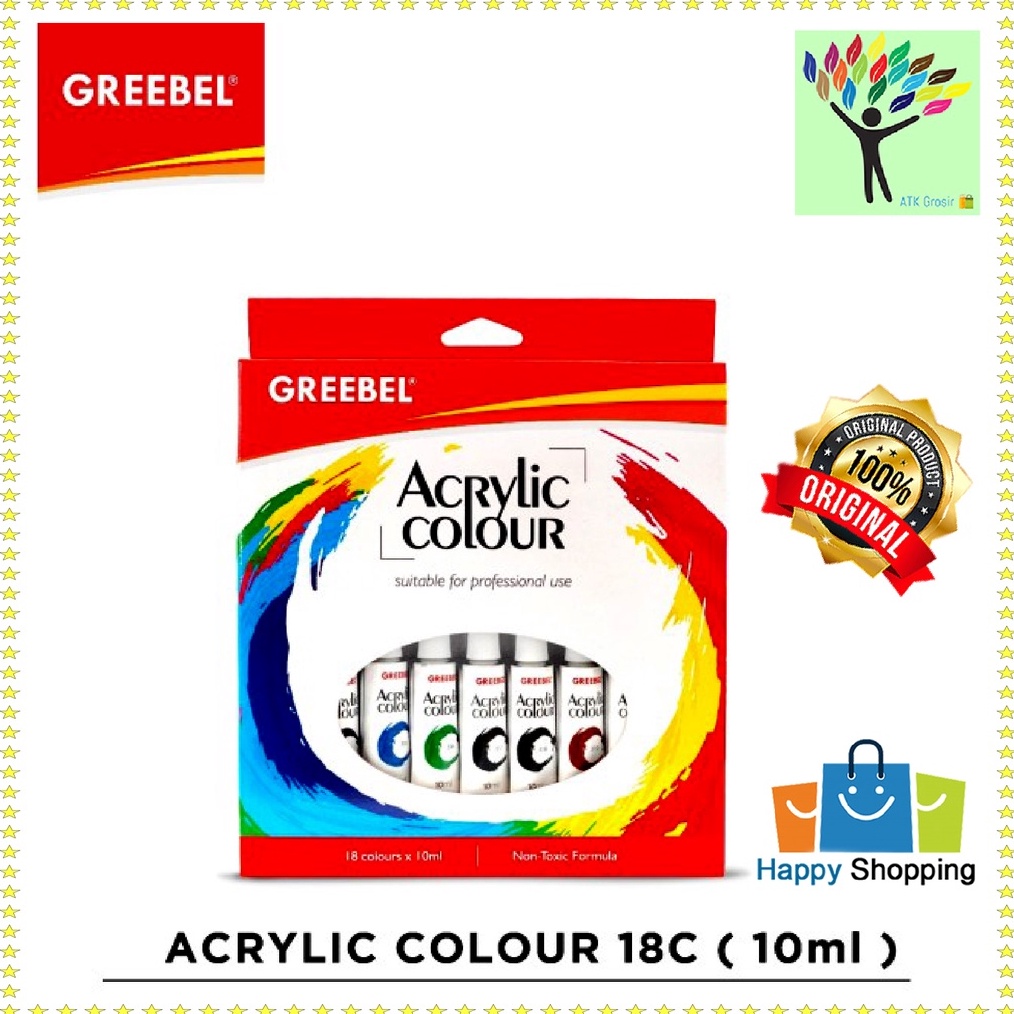 

Cat Akrilik Acrylic Colour Acrylic Paint 1ml 18 Warna Greebel ART Q9S6