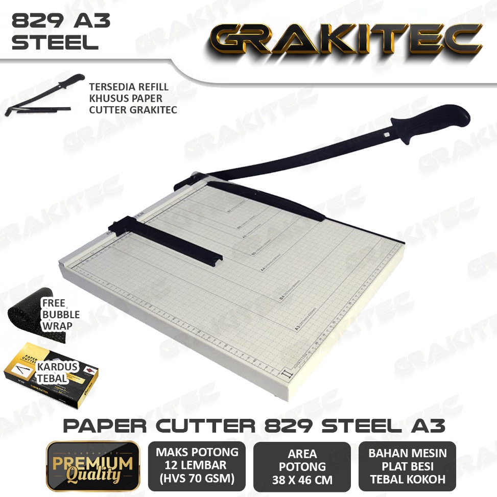 

Paper Cutter A3 Alat Potong Kertas Pemotong Kertas Alat Potong Mesin Pemotong Kertas HVS Sticker Dos PVC ID Card Yellow Board Art Paper Vinyl Bontax Camel Kertas Foto A5 A4 F4 B4 ART Q9T5