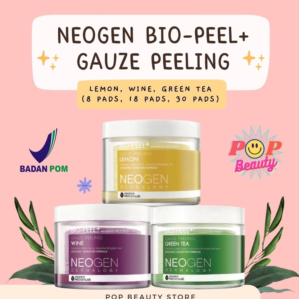 Super Promosi  Neogen Bio Peel Gauze Peeling Lemon Wine Green Tea  neogen peeling pads  neogen derma