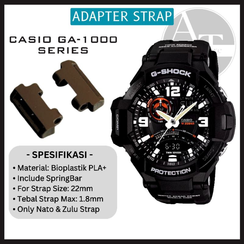 Adapter Tali Jam Tangan G-SHOCK GA-1000 untuk Nato Zulu Strap 22mm