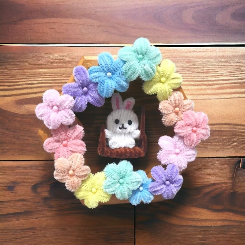 lampu tidur, hiasan meja / hiasan dinding lampu handmade kawat bulu pipe cleaner