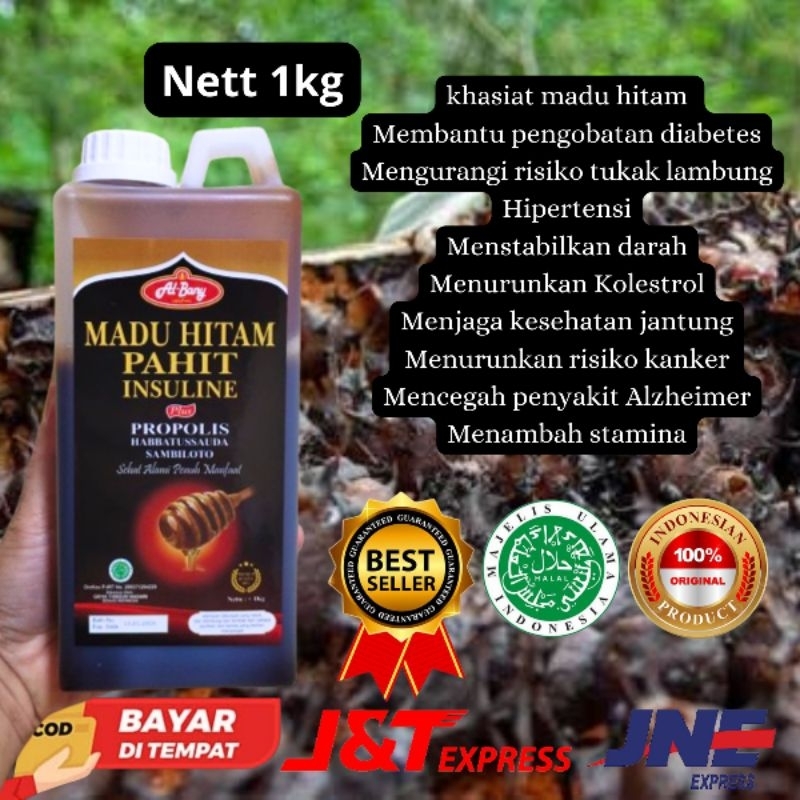 

Super Madu Hitam pahit Al-bany Plus Daun insulin Propolis Nett 1000gr