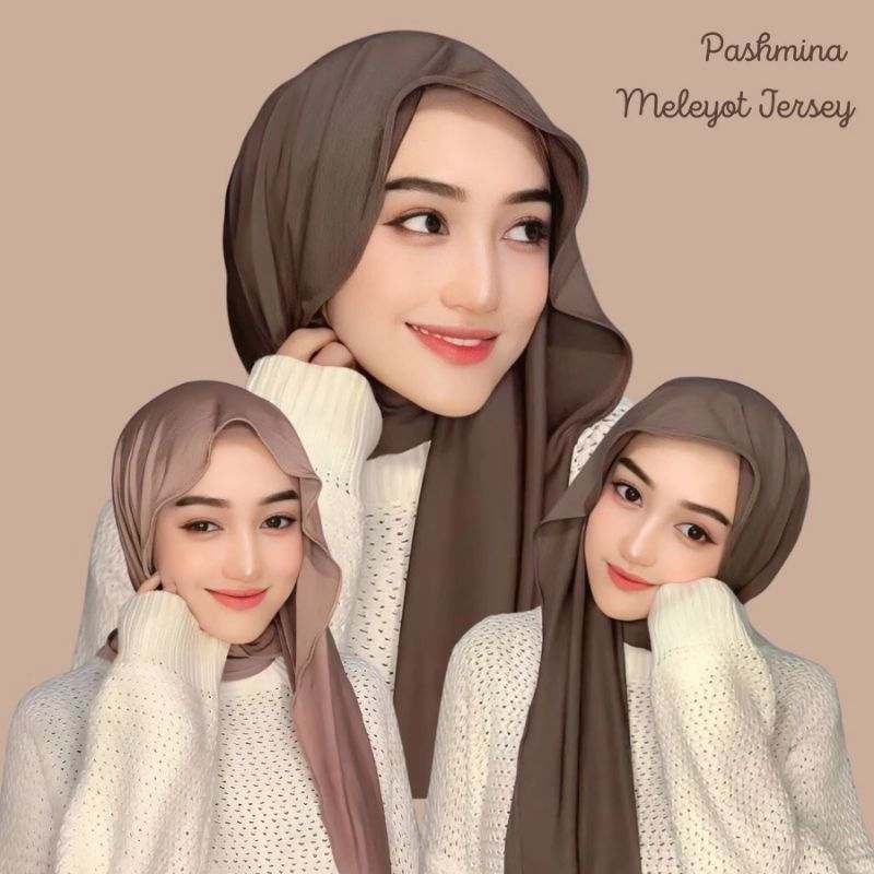 LAMORE Hijab Pashmina Jersey Dewasa / Kerudung Pashmina Malay / Jilbab Pashmina Rania