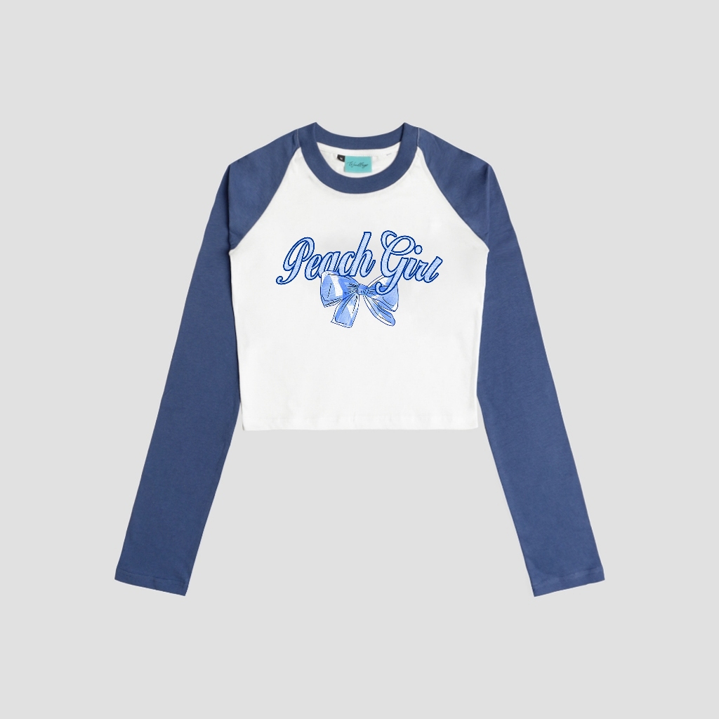 Woodlays Croptee Croptop Slimfit Raglan Longsleeve Peach Girl