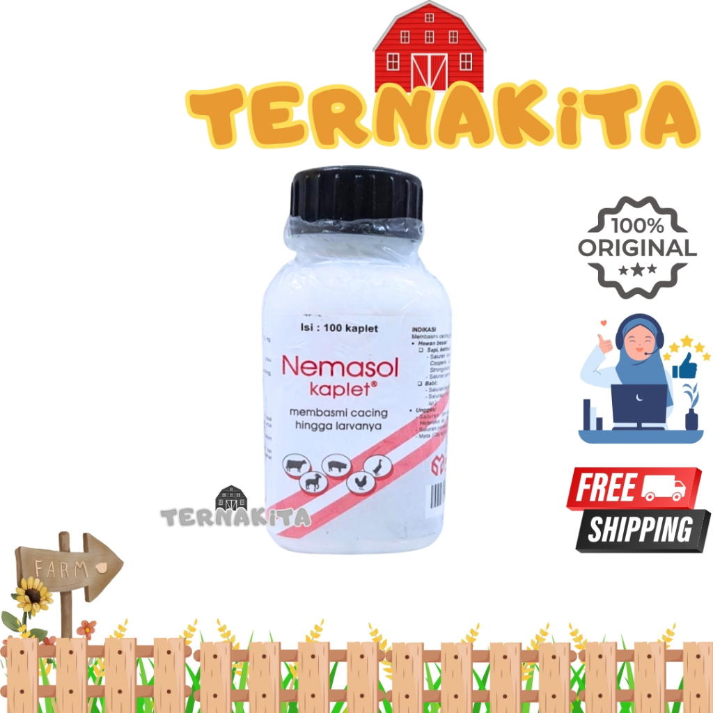 NEMASOL 100 KAPLET - Obat cacing sapi kambing babi unggas kerbau kuda
