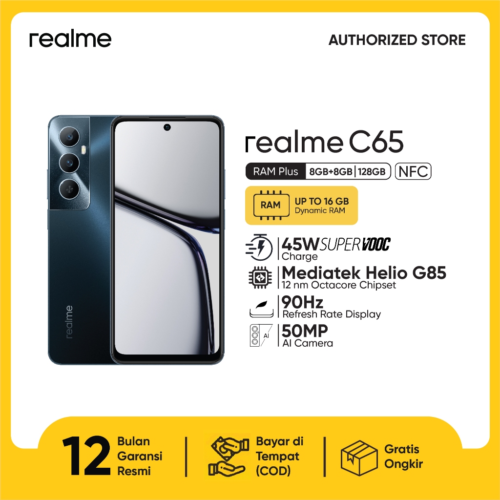 realme C65 HP 8*8+128GB NFC | 45W Fast Charge | 5000mAh Massive Battery | Helio G85 Chipset | TÜV SÜD 48-month Fluency Certification-2