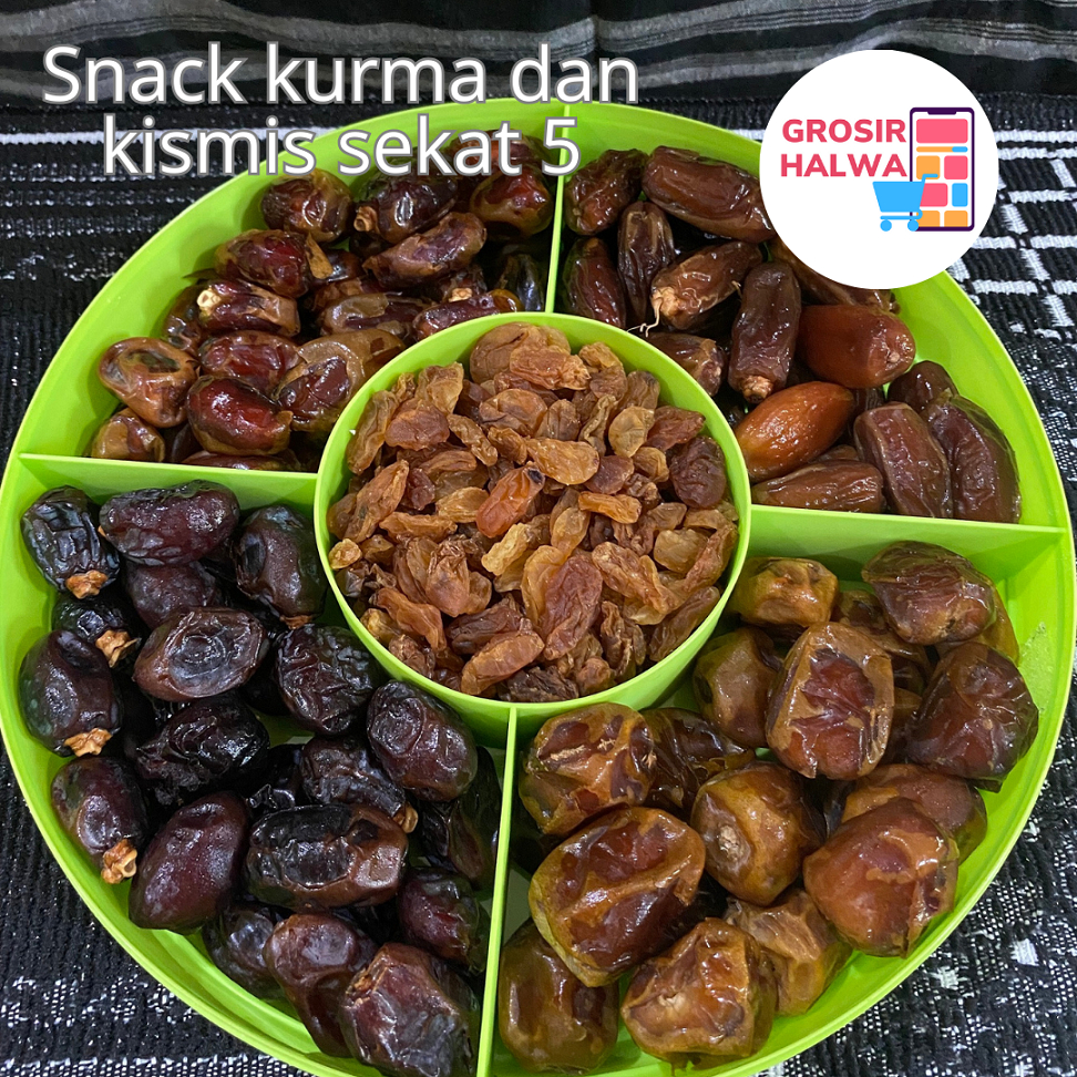 

Snack sekat 5 kurma dan kismis Gift | hadiah | cemilan | hampers