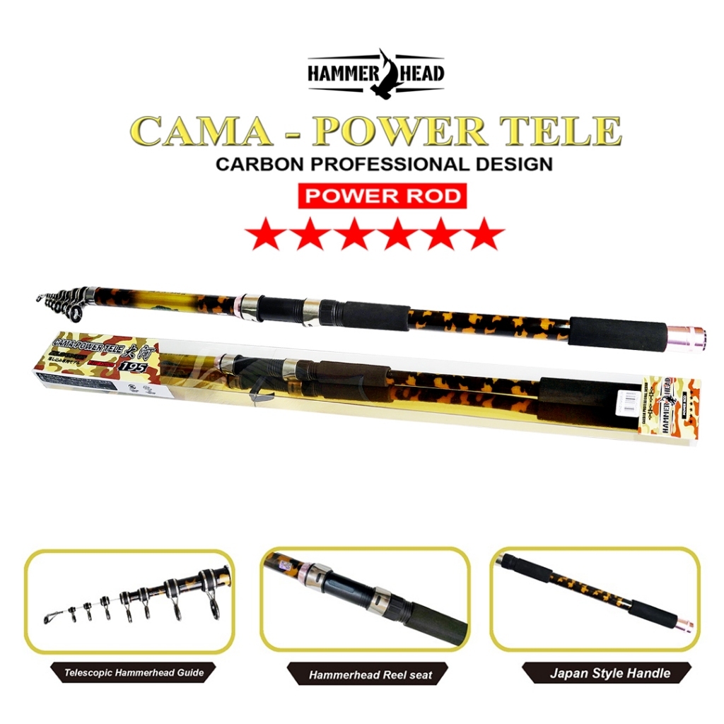 Hammerhead Cama Power 195cm - 350cm Joran Pancing Antena High Modulus Carbon Composite Material Coco