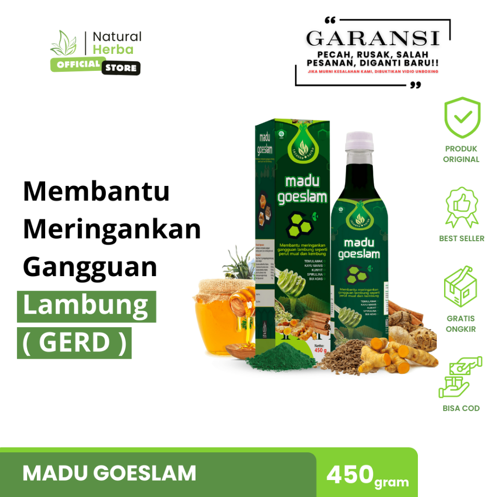 

Madu Asam Lambung dan GERD Maag Kronis Madu GOESLAM Madu Ramuan Untuk Lambung Original Halal BPOM