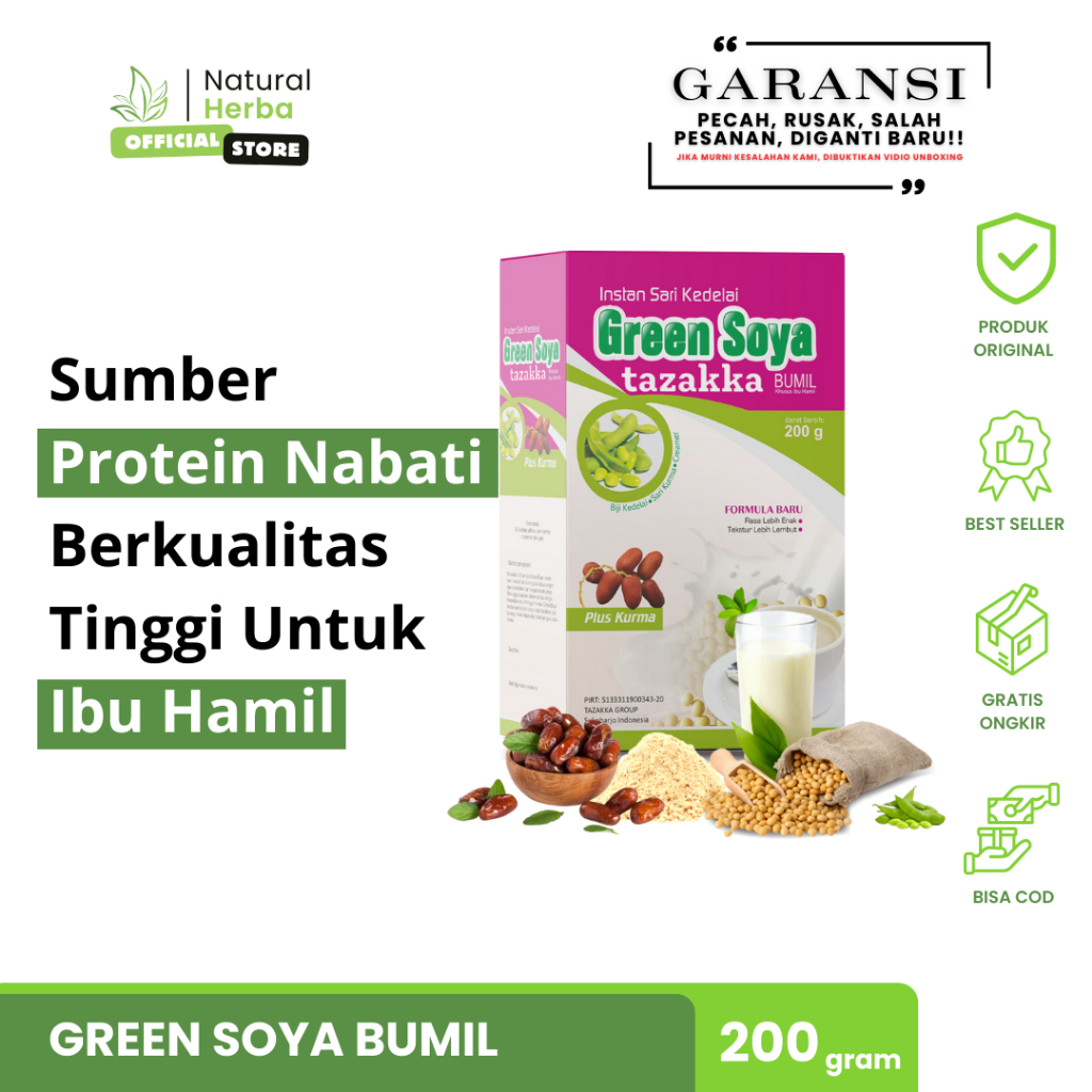 

Susu Kedelai Bubuk Murni Nutrisi Ibu Hamil Dan Janin Green Soya Asli Bumil Friendly.