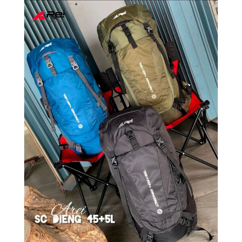 tas gunung original carrier arei Dieng 45+5L dapat raincover arei outdoorgear