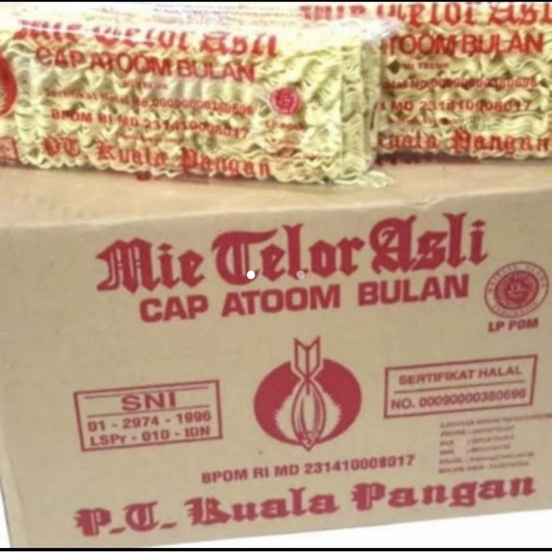 

Mie Telur / Mie Telor Asli Cap Atom Atoom Bulan 1 bungkus 200 gr pack