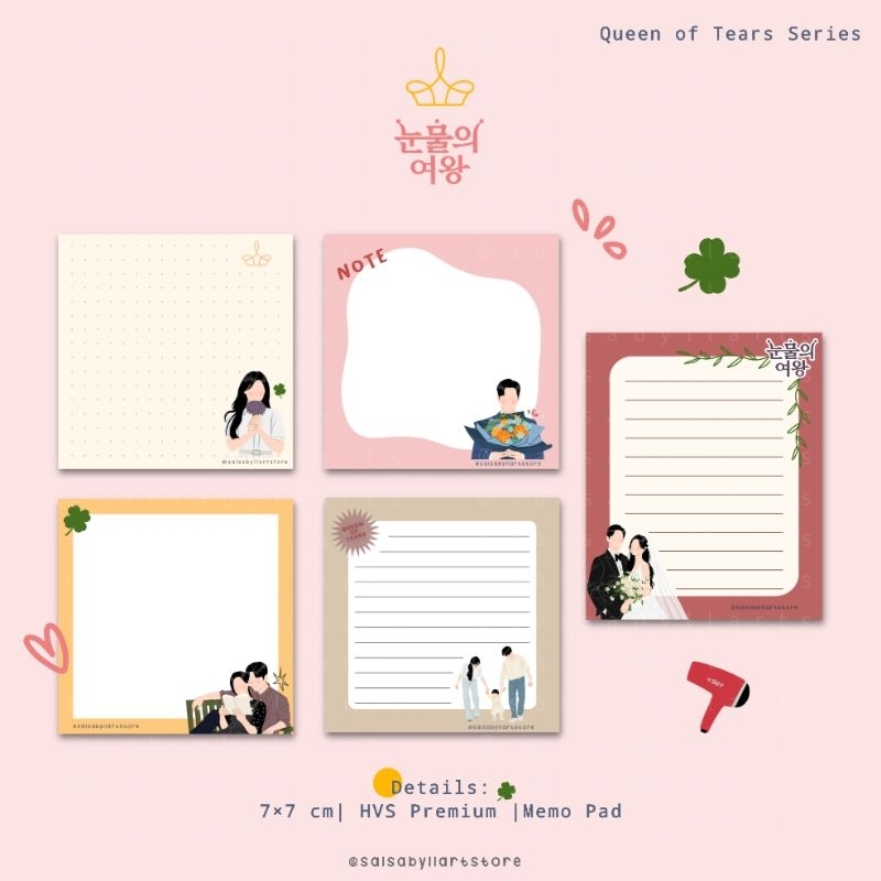 

Memo Pad Kdrama Queen of Tears|| salsabyllartstore
