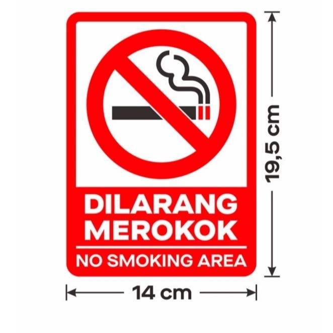 

sticker tempel anti air vinil dilarang merokok no smoking area 14 x 19