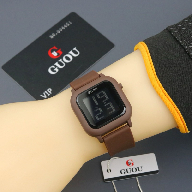 ( BISA COD ) Jam Tangan Wanita GUOU Original Rubber Tali Karet Digital Jam Tangan Fashion Cewek