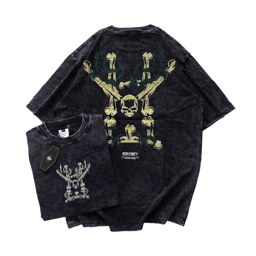 HEAVENKEY - T-Shirt Unisex - T-Shirt Washing Oversize - Kaos Washing Pria - Local Brand Bandung