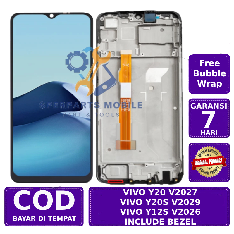 LCD TOUCHSCREEN VIVO Y20/ Y12S/ Y20S/ Y20i +FRAME/BEZEL ORIGINAL FULLSET GARANSI