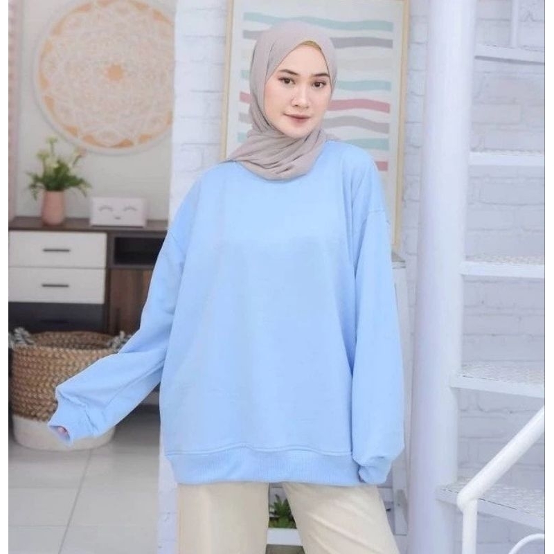 Basic Sweater Hoodie - Baby Blue