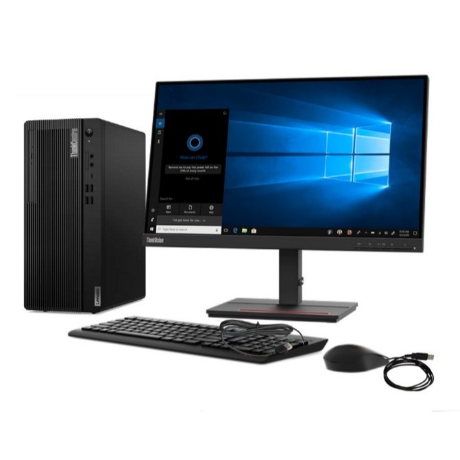 PC LENOVO ThinkCentre M70t Gen 4 i3-13100 512GB SSD Intel UHD Graphics 730 Windows 11 Pro + Monitor 