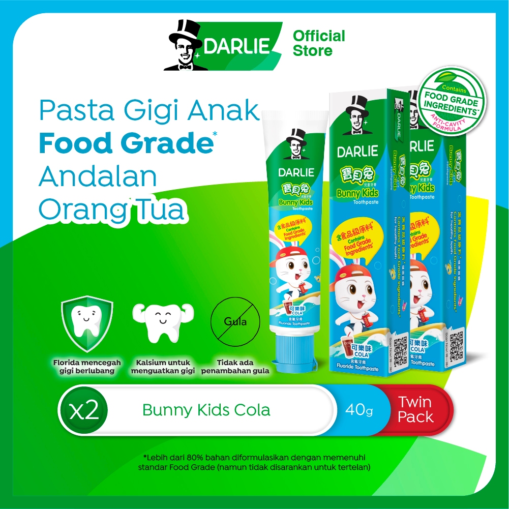 DARLIE Bunny Kids Cola Pasta Gigi 40 gr - Twin Pack Isi 2 Pcs - (Variasi)