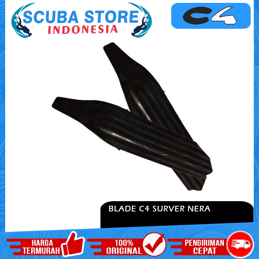 Blade Only Long Fin C4 Surfer Nera Plastic Fins Sepatu Kaki Katak Spearfishing Freediving Apnea