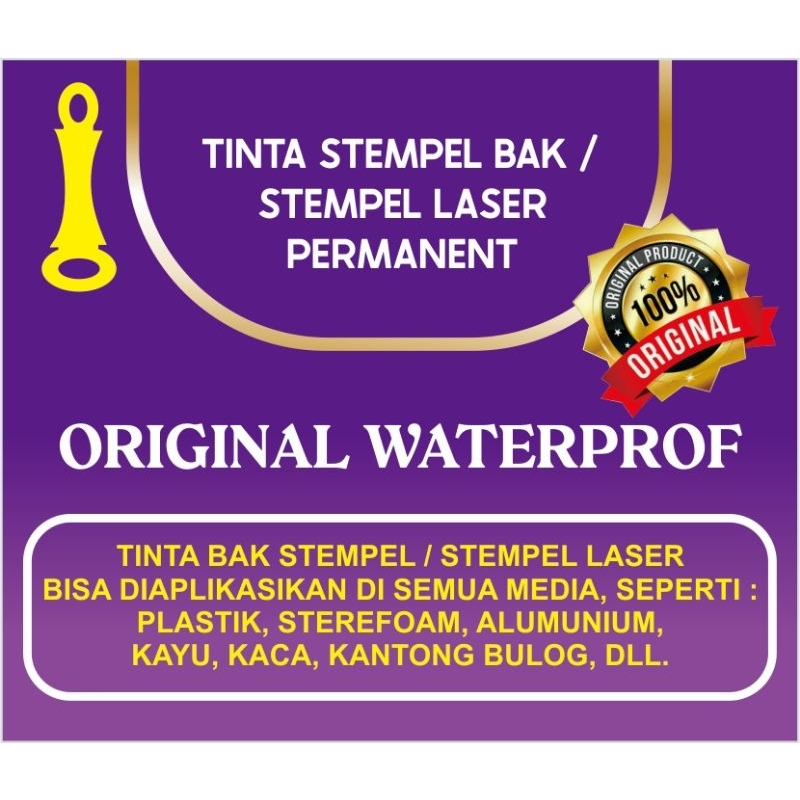 TINTA STEMPEL PLASTIK STEMPEL MANUAL / STAMP PAD, WATERPROF / ANTI AIR ( kemasan 100mili )