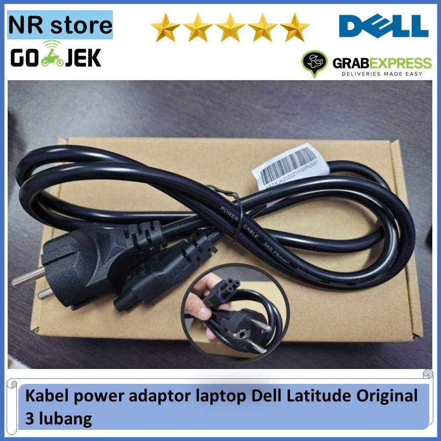 Kabel power laptop Dell XPS 13 XPS 15 XPS 17 Original 3 lubang New