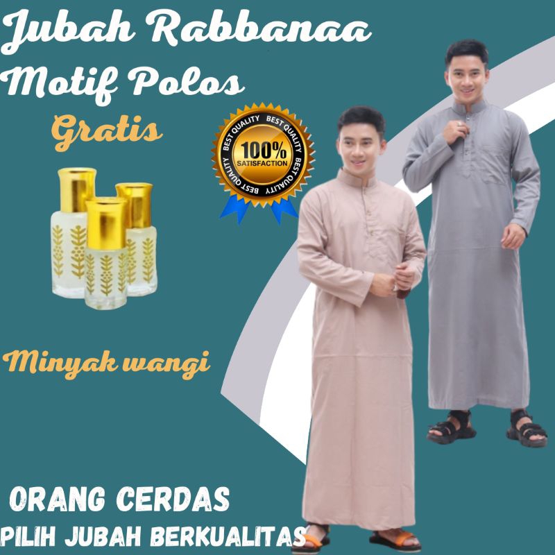 GAMIS PRIA TERBARU RABBANAA DEWASA JUBAH  LAKI LAKI MODEL AL NOOR POLOS