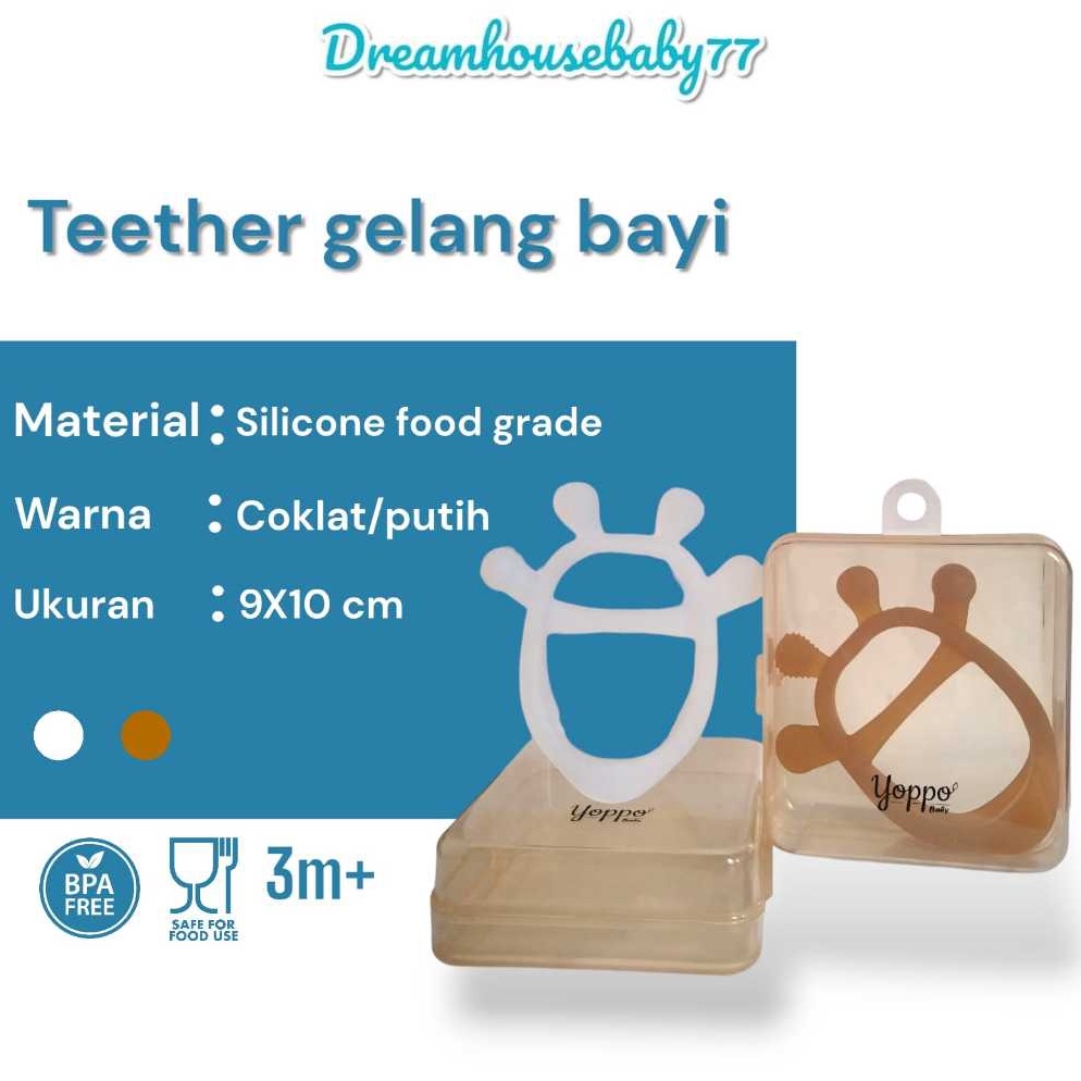 ART Q46F Yoppo Baby  Teether Gelang Jerapah  Case  Mainan Gigitan Bayi BPA Free