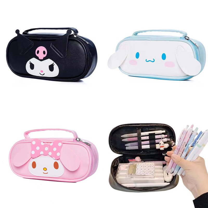 

Tempat Pensil Sanrio 3D PU Leather Kotak Pensil Melody Kuromi Cinnamoroll