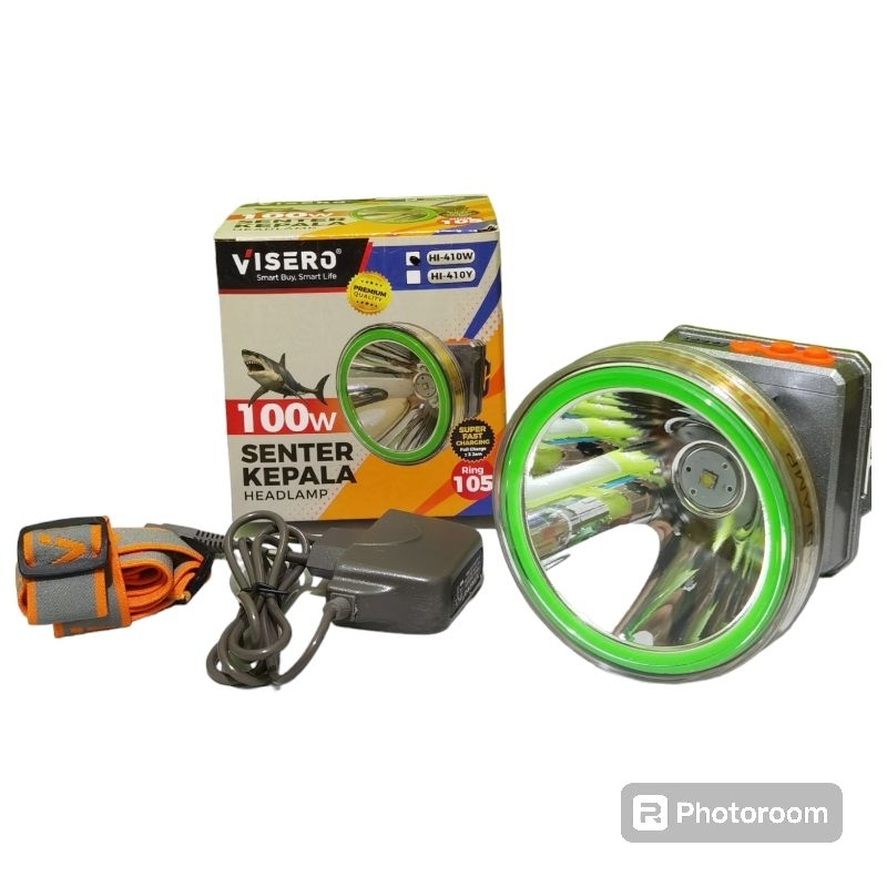 senter Kepala Visero 100W  tipe HI-410W ll super FAST charger Ring 105 Original 100%