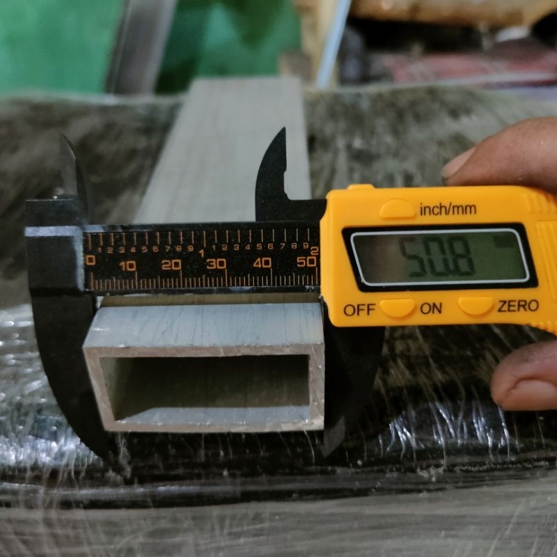 hollow aluminium 25mm x 50mm x tebal 3mm x 1meter