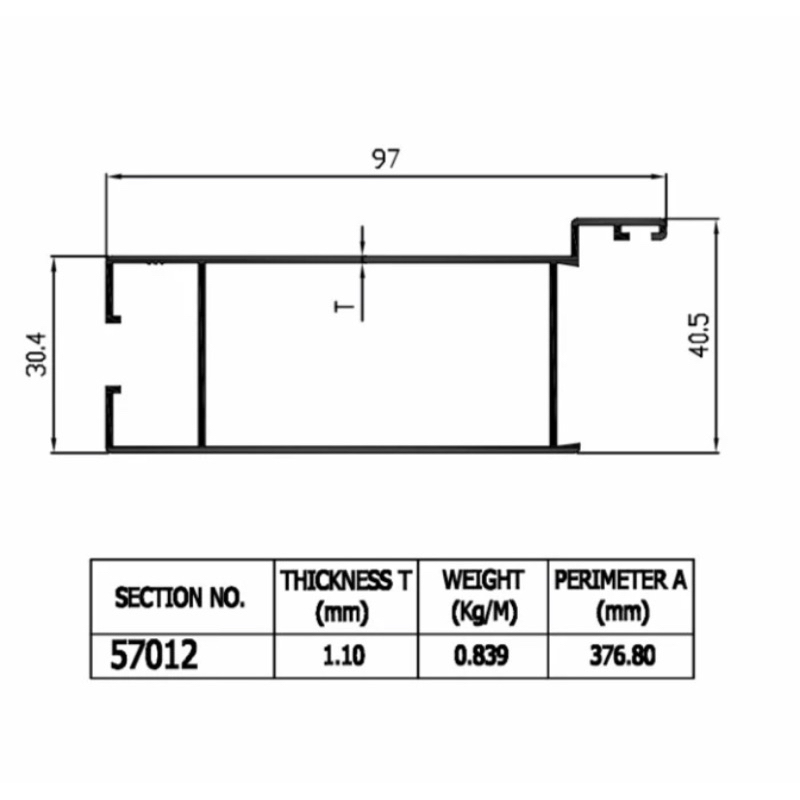 Aluminium Dacon Folding Door 57012 Tiang Kait Karet Panjang 5m Aluminium Batangan