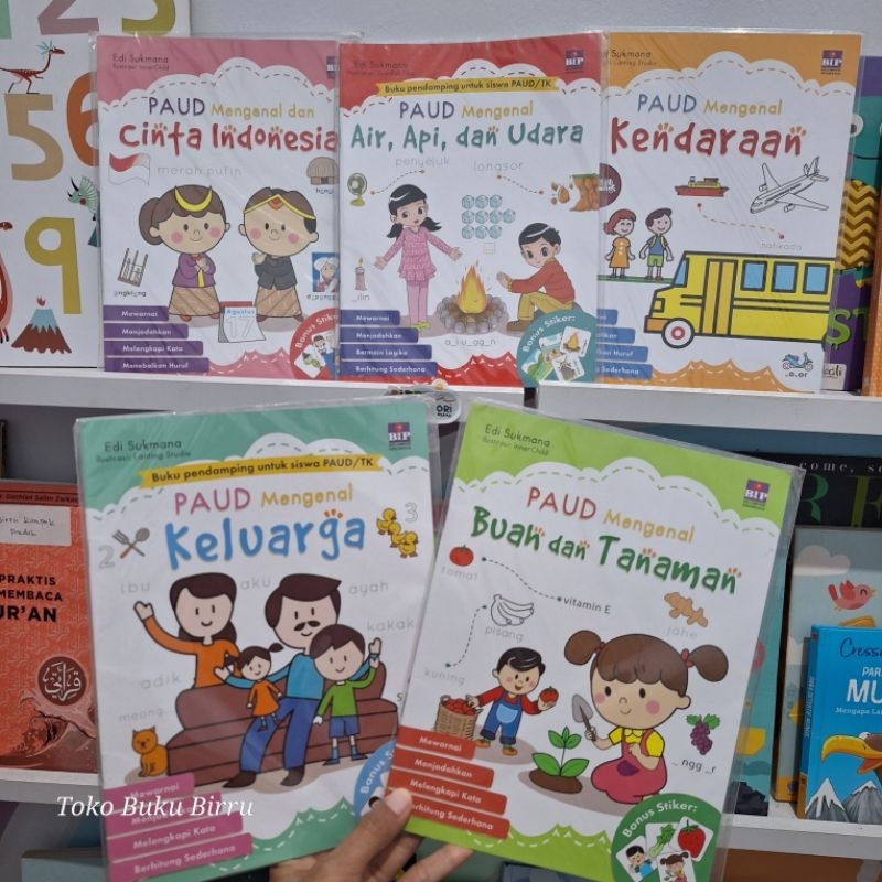 buku aktivias seri paud mengenal ; kendaraan / keluarga / buah tanaman / api air udara / cinta indon
