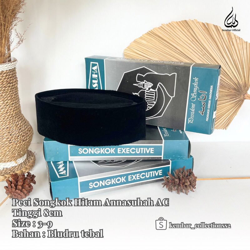 PECI SONGKOK HITAM ANNASUHAH AC TINGGI 8cm / GROSIR PECI SONGKOK HITAM / PECI SONGKOK TERMURAH / PEC