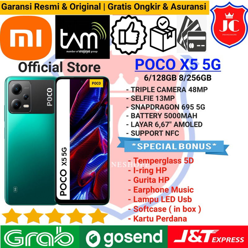 POCO X5 5G NFC RAM 8/256GB 6/128GB GARANSI RESMI TAM XIAOMI INDONESIA