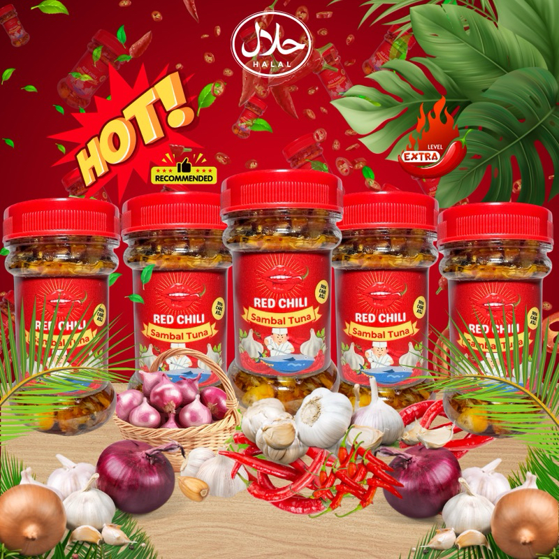 

RED CHILI sambal tuna paket 5 Pedess Nampol
