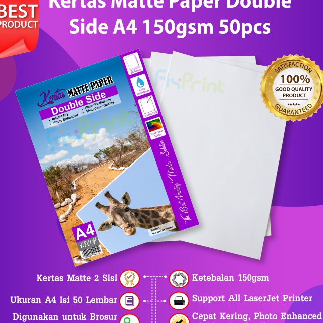 

Serba Grosir Kertas Matte Double Side A4 15gsm 5 Sheets Photo Paper 15 gram