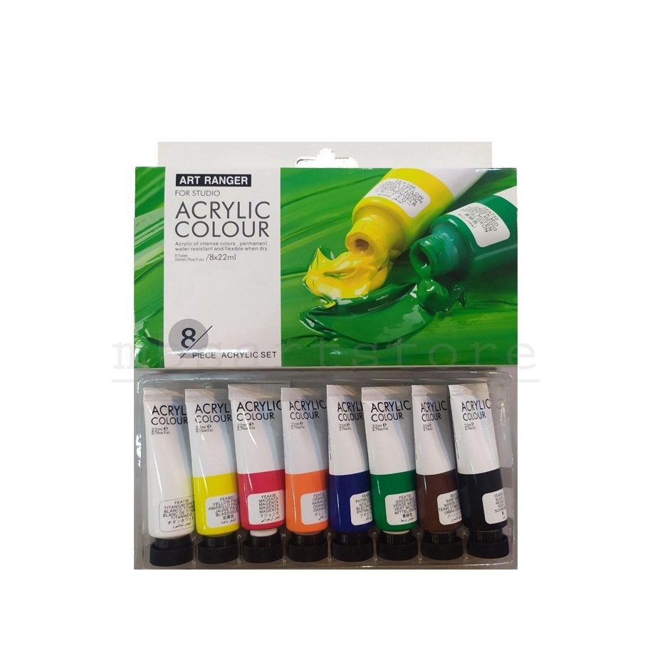 

Hot Sale ART RANGER acrylic colorcat acrylicakrilik 8x22Ml basic set