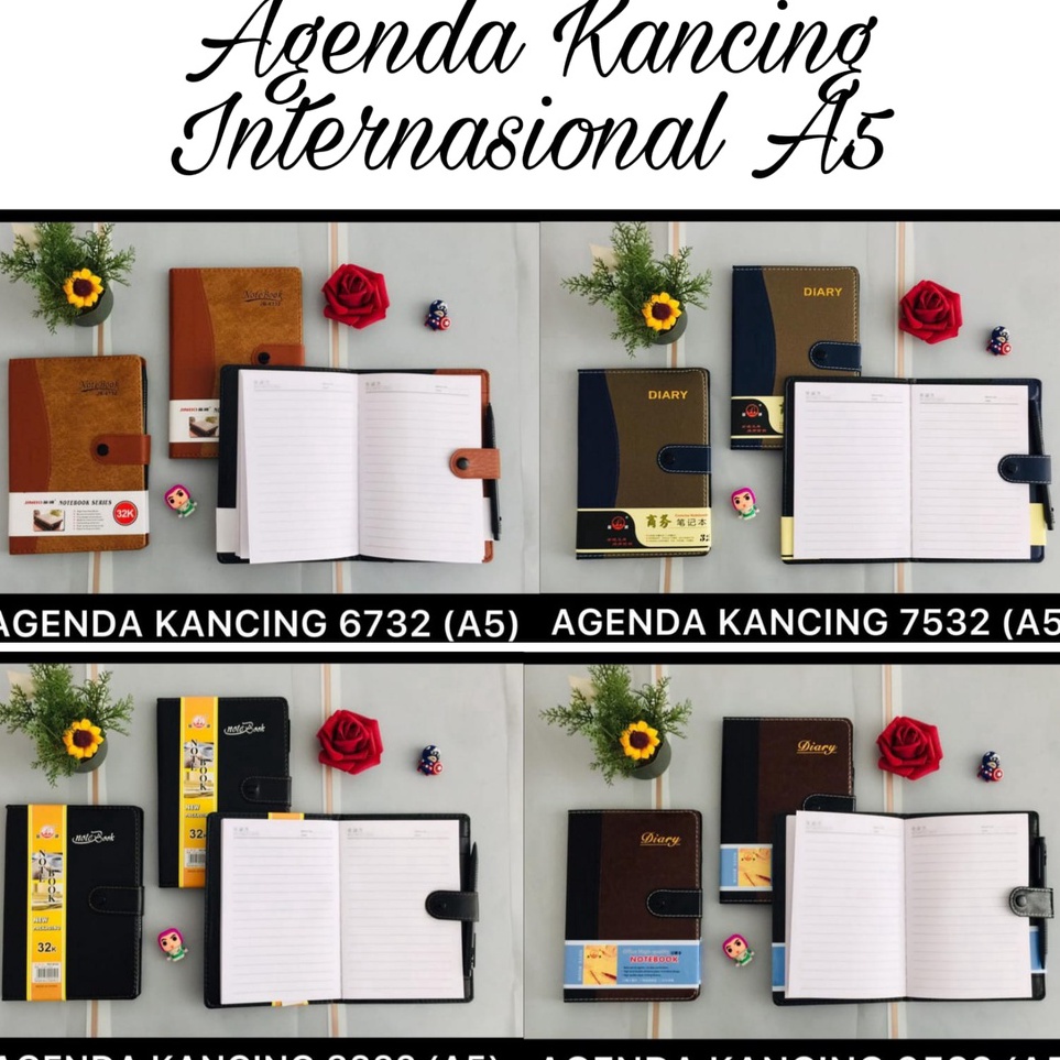 

Borong Terkini BUKU AGENDA KANCING INTERNATIONAL NOTEBOOK 32K UKURAN A5 PLUS PULPEN 195 X 135 CM ISI 14 HALAMAN