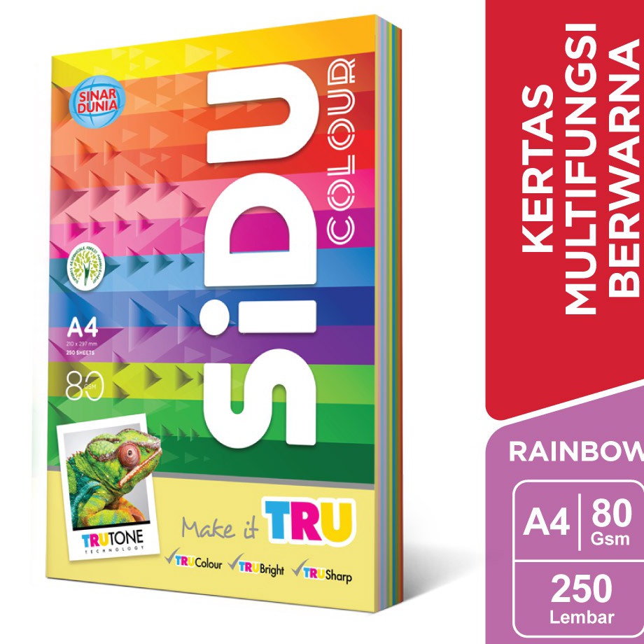 

Sedang Trend SiDU Kertas Fotocopy Berwarna Rainbow 1 warna 8 GSM A4