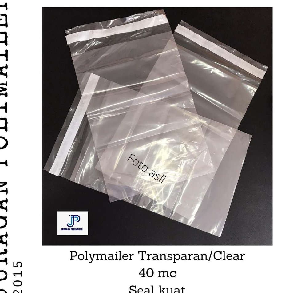 

Super Peminat TRANSPARAN CLEAR Polymailer 2135 cm Amplop Plastik Bening dengan Perekat Security