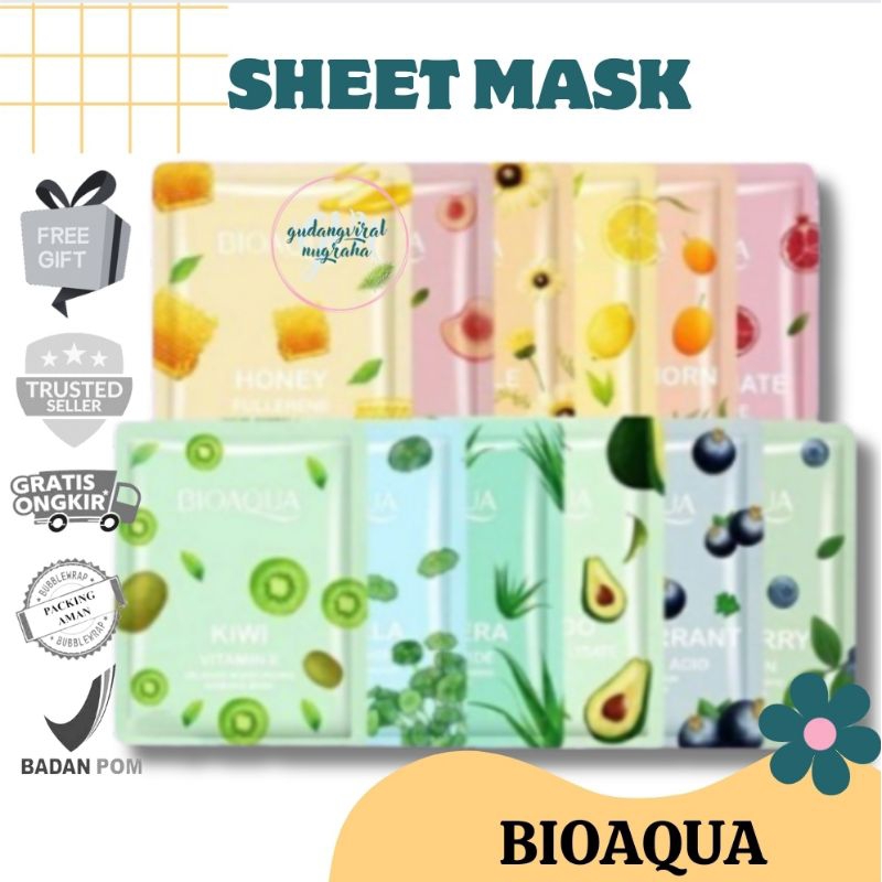~GVN~ SHEETMASK BIOAQUA EXTRA PEACH BIOAQUA SHEET MASK BUAH SAYUR BIOAQUA