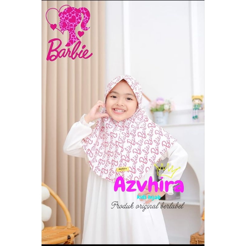 jilbab anak azvhira barbie pad