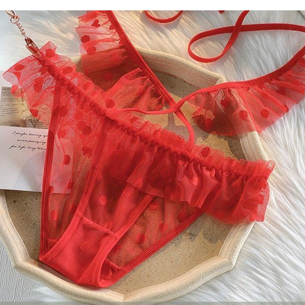 Celana Dalam Sexy tali silang G String Transparan Renda cd Wanita C0310-