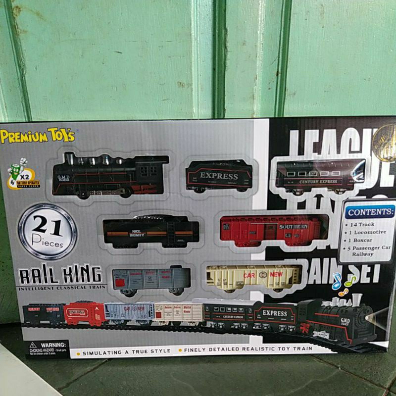 PREMIUM TOYS KERETA RAILKING ISI 21 PCS LOKOMOTIF BUNYI